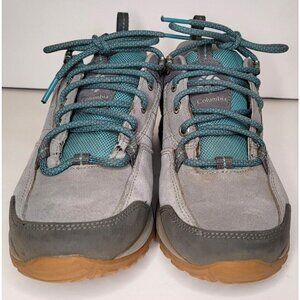 Columbia Womens Waterproof Athletic Shoes Sz 7 Gray Teal Omni Grip Techlite Sole